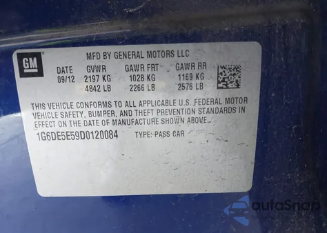 2013 Cadillac Cts Luxury z USA, uszkodzony, nr VIN 1G6DE5E59D0120084